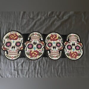 HALLOWEEN DAY OF THE DEAD BEADED TABLE RUNNER